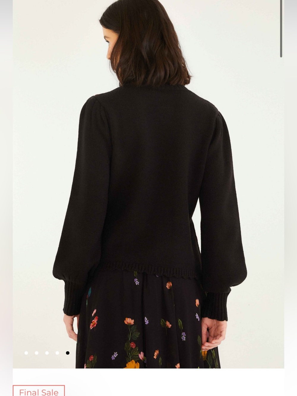 NWT Farm Rio BLACK BOLD COLORFUL FLOWER EMBROIDERED PO SWEATER Size S - Picture 8 of 8